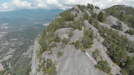 aerial view of chief mountain during a cloudy day