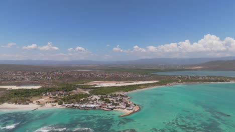 wide angel aerial view of hellshire with portmore city in background