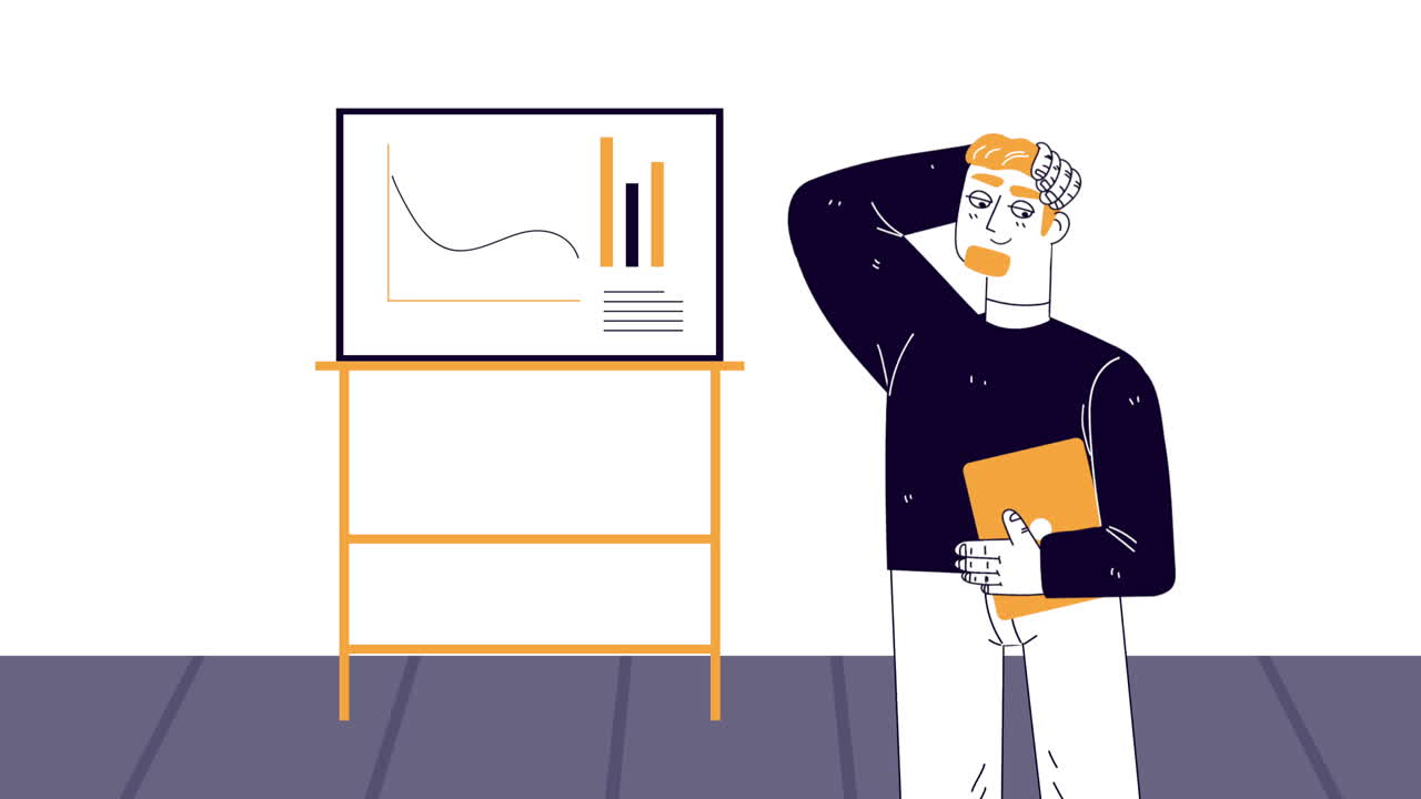 폴더 캐릭터 애니메이션을 가진 busienssman