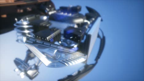 motores de automóviles detallados y otras piezas