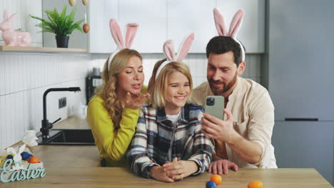 family celebrating easter
