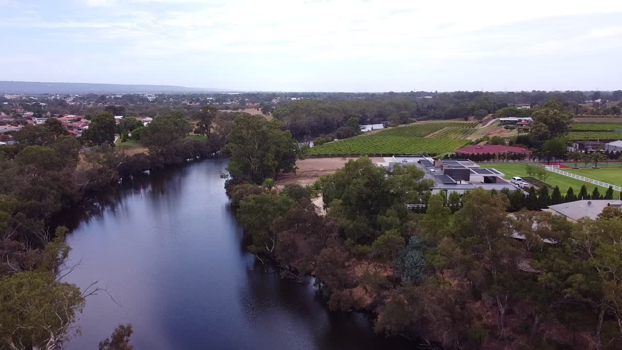 Above the river at Swan Valley with the city of Viveash in distance