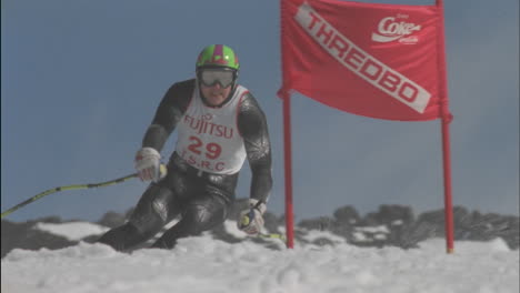 alpine skier running a downhill course 25