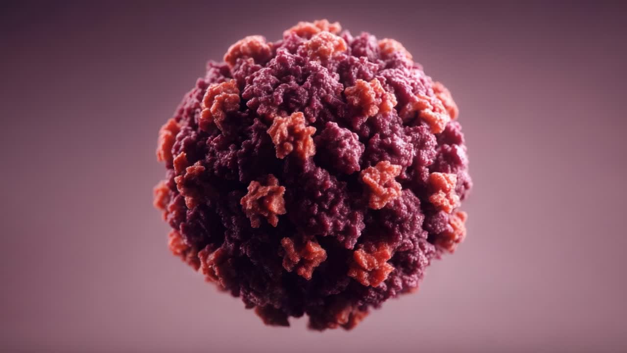 Detailed Close-Up of a Viral Structure Depicting Intricate Surface Features and Textures Under Macro Photography Techniques