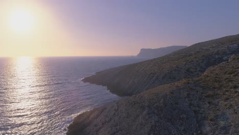 coastal cliffs sunset aerial drone