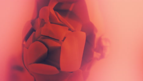 destroyed android heads on spikes on the neon pink background