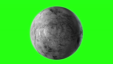 haumea dwarf planet rotating in its own orbit in the outer space. green screen