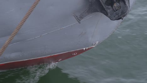 close-up of a ship's bow in the water