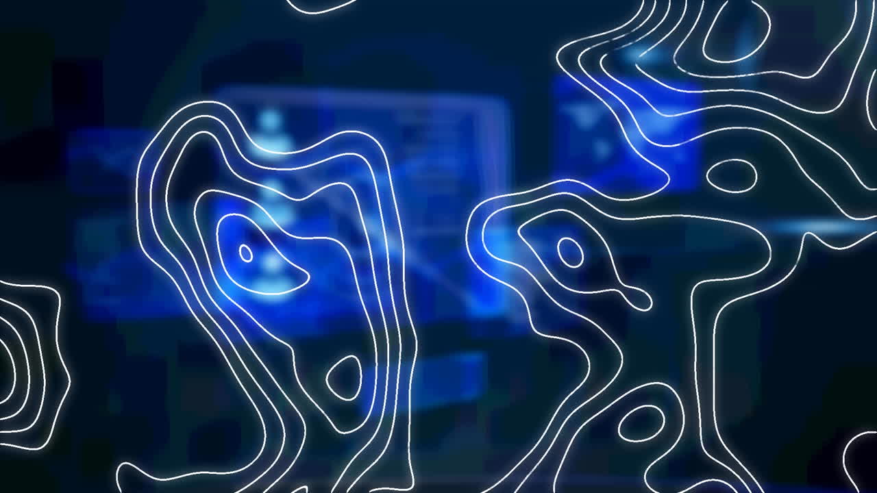 Animation of network of connections over navy background