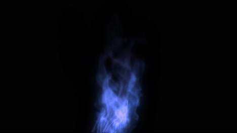 Blue Magic Hot Flames Fire Burning on Black Background. Campfire Style Animation with Flickering Energy. Use Add or Screen Modes to to Remove Backdrop.