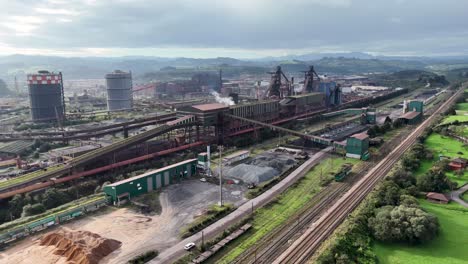 aerial view of steel plant, gijon,spain