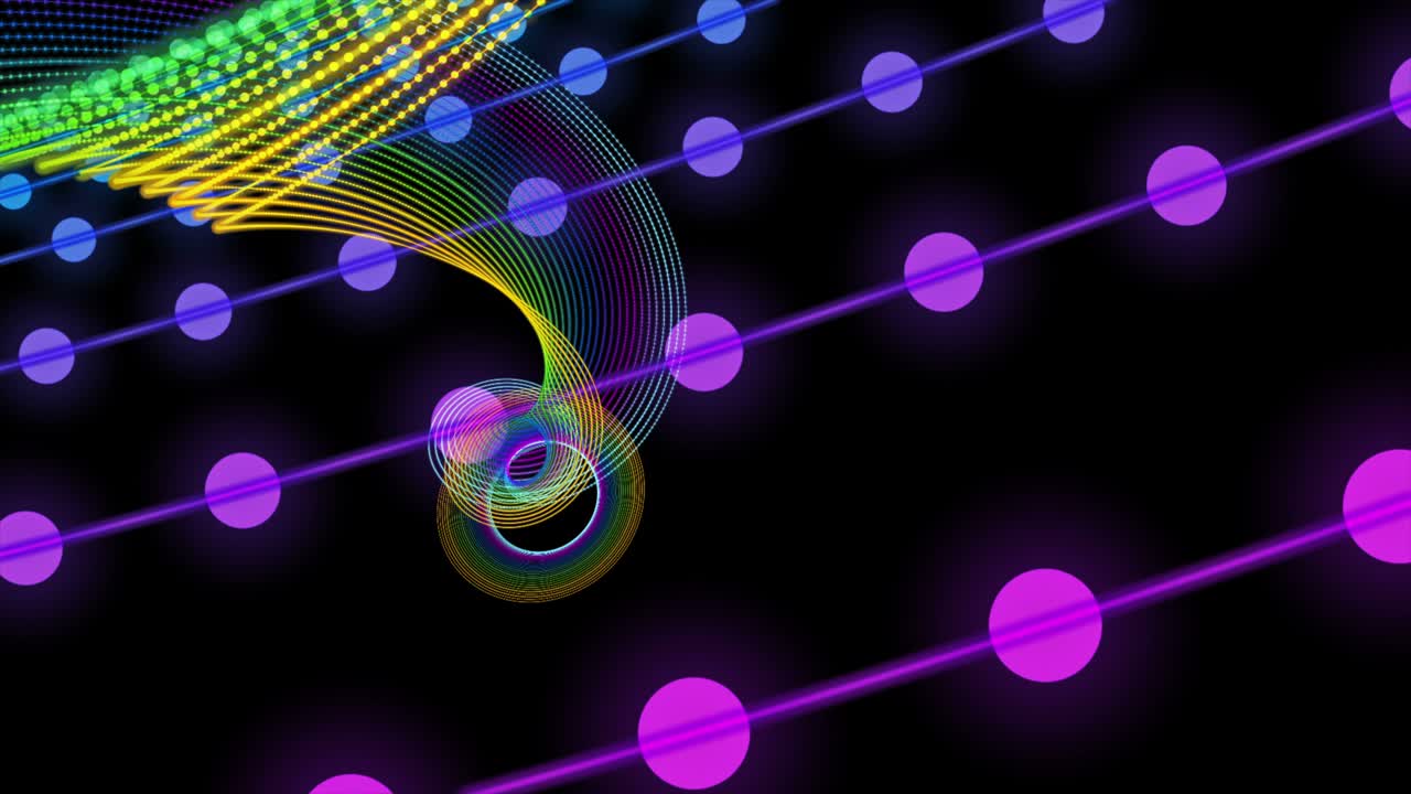 animación futurista con objeto de rayas de partículas en cámara lenta, 4096x2304 bucle 4k