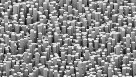 Surface with gray cylinders animation background