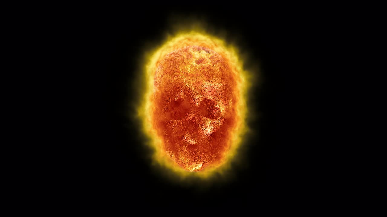 rostro ardiente brillante sobre un fondo transparente