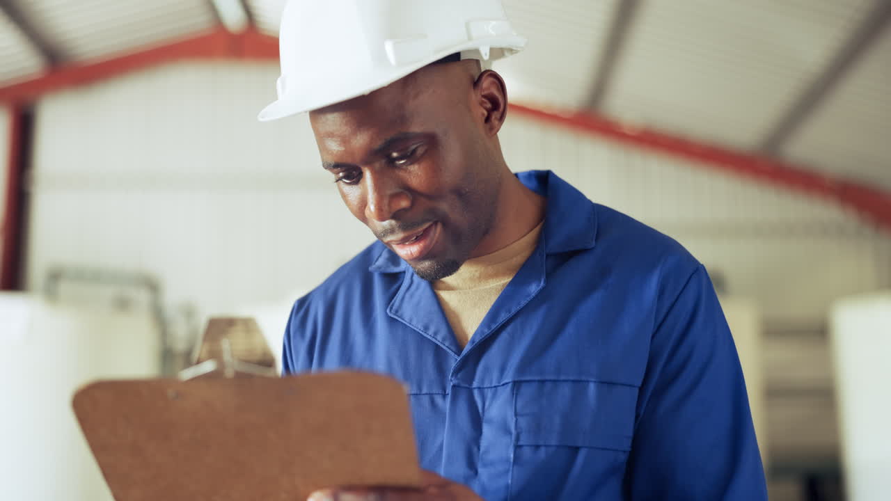 Man, clipboard and water inspection