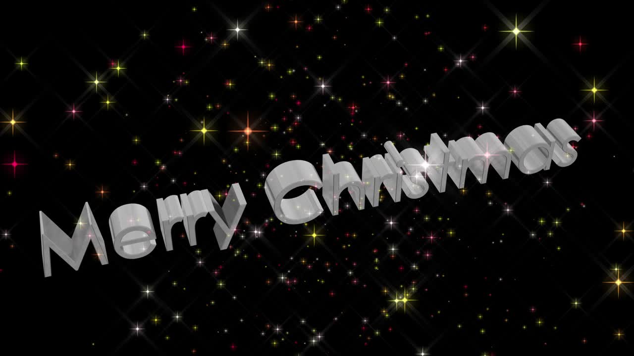 천천히 움직이는 빛나는 별과 함께 환상적인 크리스마스 애니메이션, 4096x2304 루프 4k