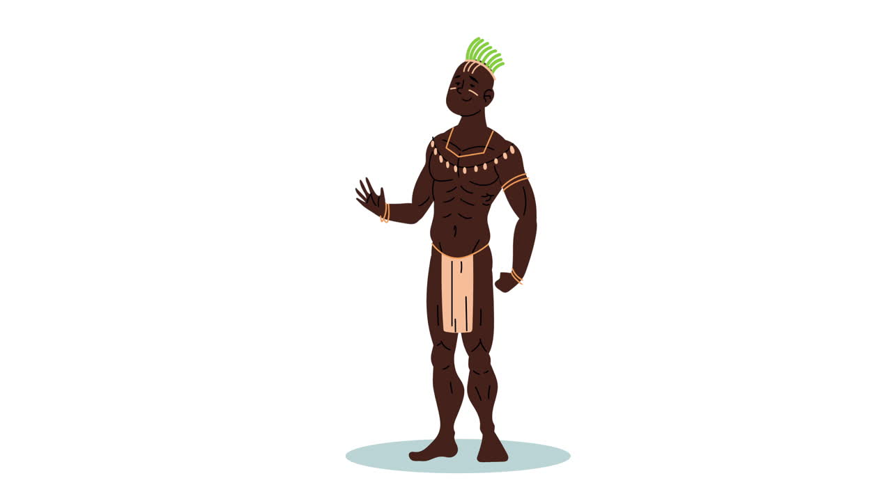 animazione di personaggi aborigeni africani
