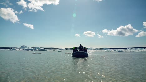 dinghy on an icelandic lagoon