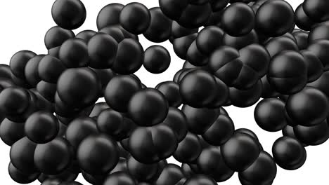 black  ball floats on a white background - 3d rendering.