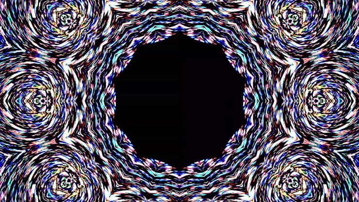 Beautiful abstract kaleidoscope that shines, a radiant light that regulates the subtle movements