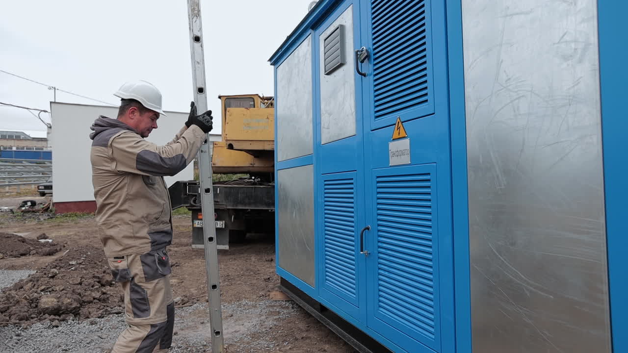 Installing a Transformer at a Construction Site