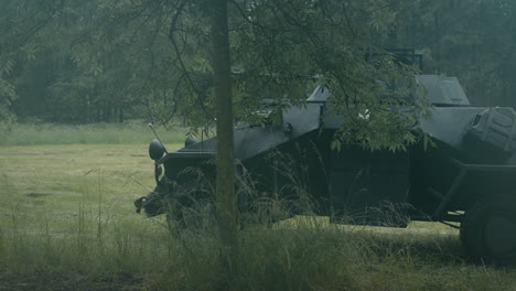 wwii armored car in a field