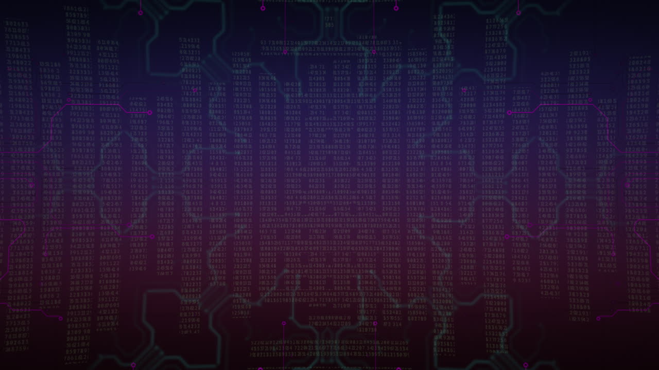 Computer matrix with numbers and lines