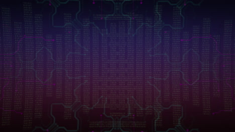 matriz de computadora con números y líneas