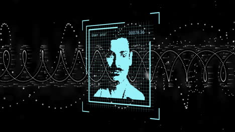 animación de iconos de personas sobre procesamiento de datos y cadena de adn