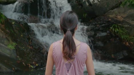 waterfall in the river of a tropical forest