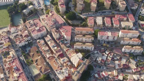 Aerial-of-residential-settlement-at-San-Anton,-Malaga,-Spain