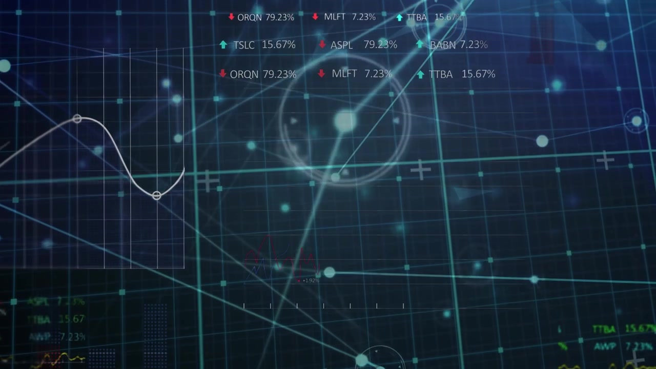 Digital Financial Data Visualization with Stock Market Graphs and Network Connections