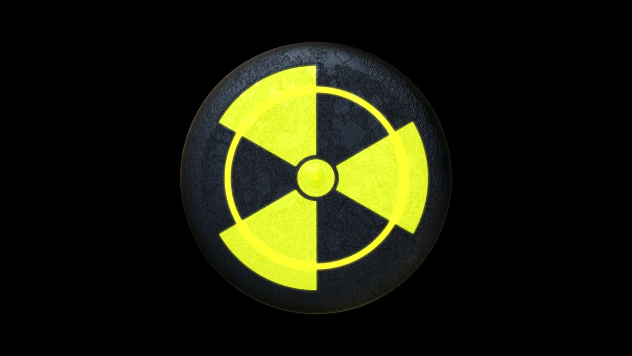 방사능 경고 기호. 핵 기호.+알파 채널 (루프 가능)