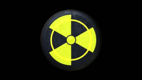 símbolo de advertencia radiactiva. símbolo nuclear. canal alfa (en bucle)