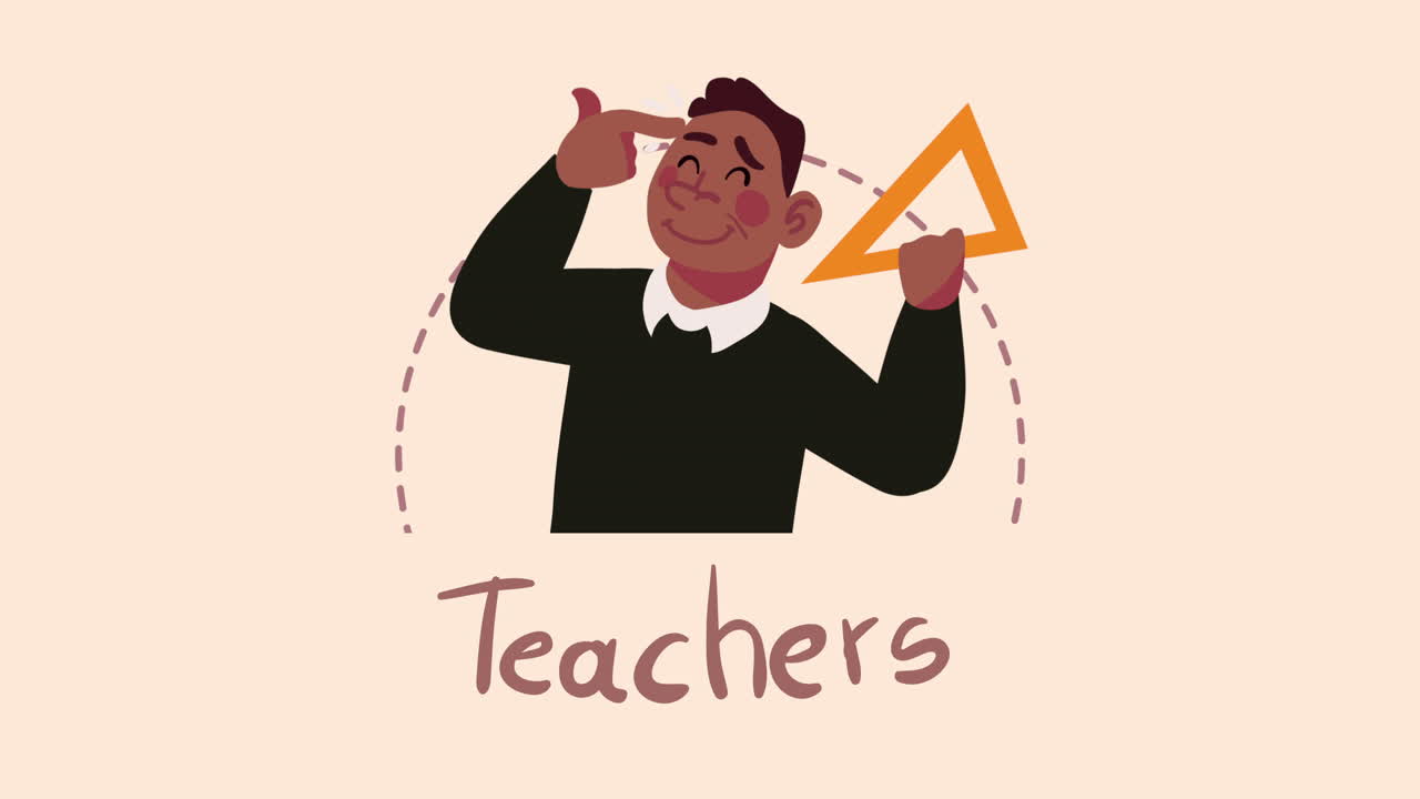 afro maestro masculino en el carácter de la clase