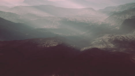 aerial view of a mountain range