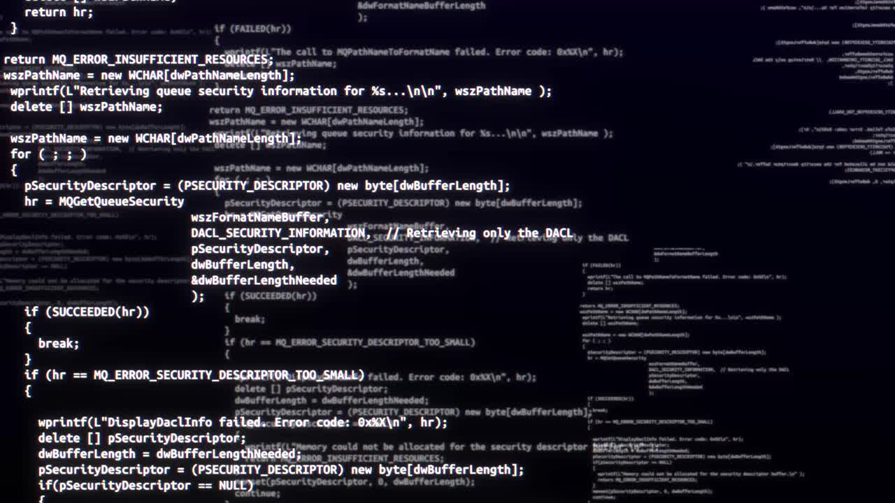 Futuristic hi tech graphic interface with digital code and data loop animation abstract display with