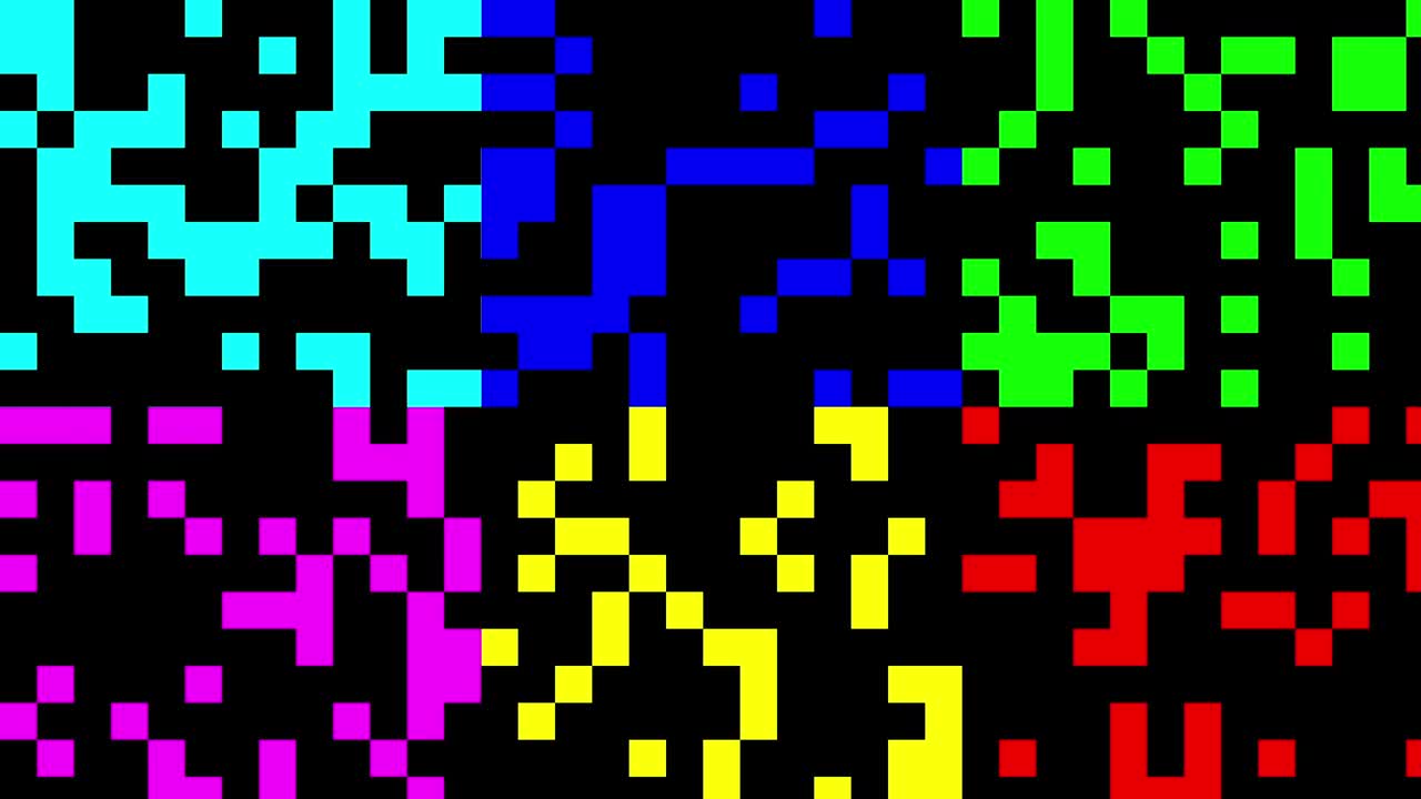 señal de cuadrados digitales multicolores