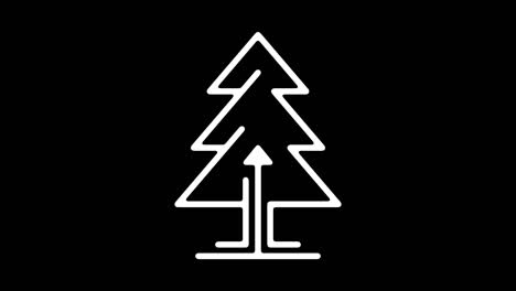 deforestation effects line icon animation with alpha