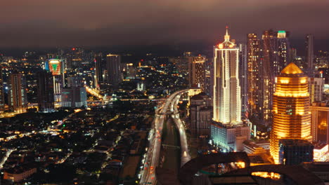 city skyline at night