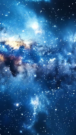 a blue sky with a large cloud in the middle. the sky is filled with stars and the cloud is white