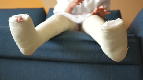 child with a leg cast