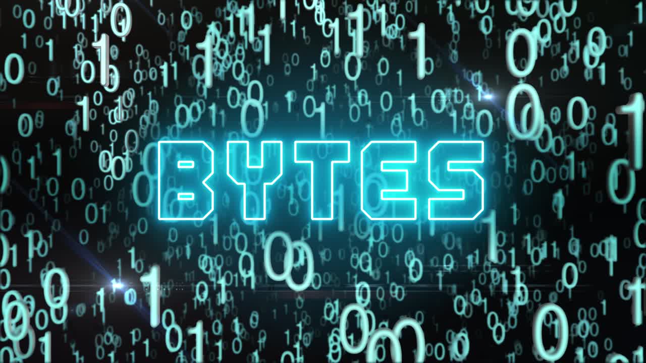 het concept van blauwe bytes met digitale code
