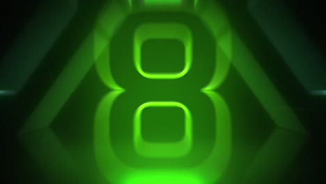 Green-Yellow-Triangle-Neon-Countdown-10-Seconds-Beautiful-Outline-Retro-Glow-Light-Box-Color-Dynamic-Flying-Animation-Concept-Background-With-Reflection