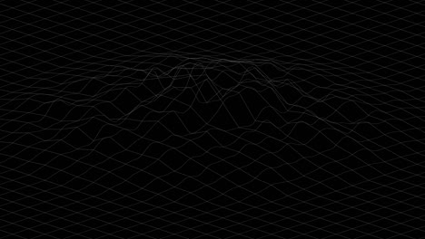 white lines forming distorted surface on black background. abstract cg animation. 3d rendering.