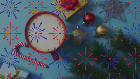 animation of christmas pattern and decorations