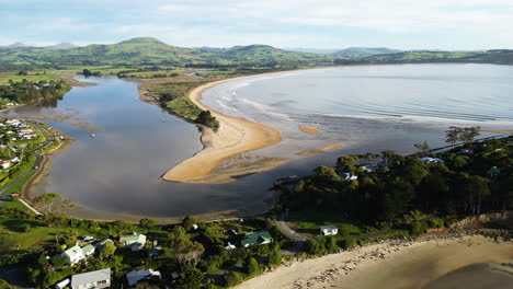 waikouaiti river estuary with the pacific ocean, huriawa historic site, karitane, new zealand