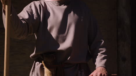 medieval man with staff