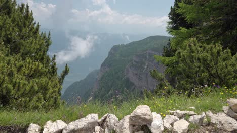 part of the mendel near mount roen with a view of south tyrol on a nice day in summer
