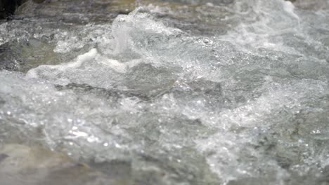 super slow motion shot of wild white water rapids splashing, closeup 180 fps